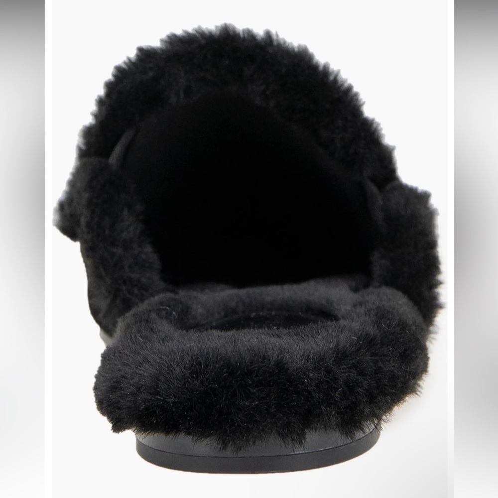 Splendid Liza Sherpa Women's Black Fur Shearling Mules, Size 10, New In Box - Picture 4 of 7